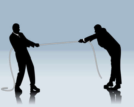 competitive battle between two business people
