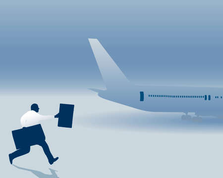 man missed his flightのイラスト素材
