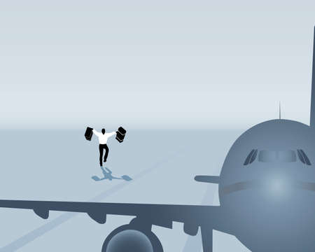 man missed his flightのイラスト素材