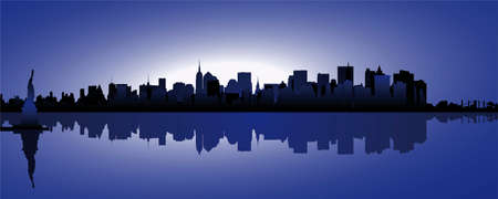 skyline of new yorkのイラスト素材