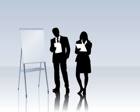 business people with a flipchartのイラスト素材