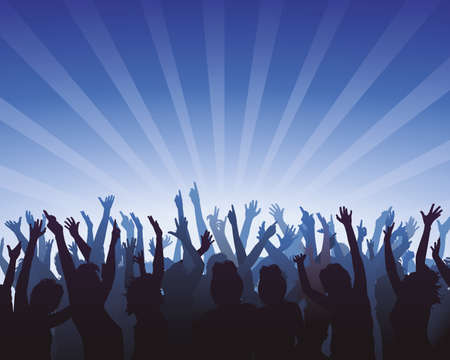 cheering audienceのイラスト素材