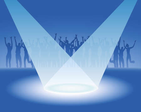 stage and spotlightsのイラスト素材