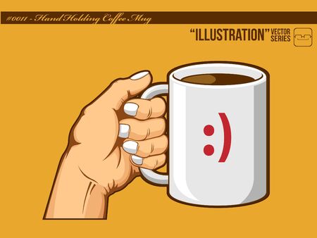 Illustration #0011 - Hand Holding Coffee Mugのイラスト素材