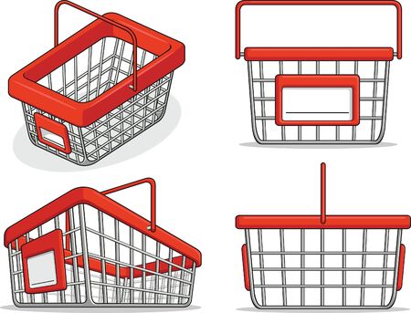 Shopping Basket from Several Positionsのイラスト素材