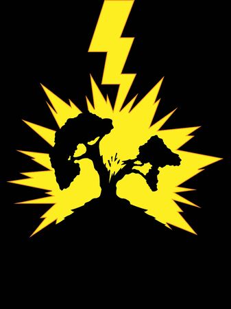  Tree Struck by Lightningのイラスト素材