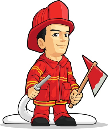 Cartoon of Firefighter Boyのイラスト素材