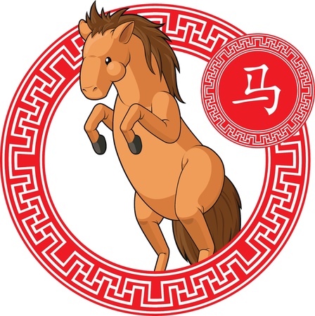 Chinese Zodiac Animal - Horseのイラスト素材