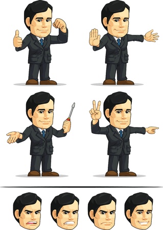 Businessman or Office Executive Customizable Mascot 4のイラスト素材