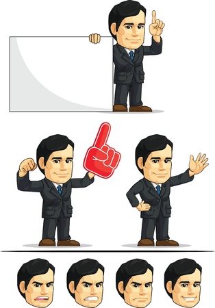 Businessman or Office Executive Customizable Mascot 5のイラスト素材