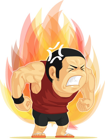Cartoon of Angry Manのイラスト素材