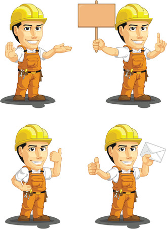 Industrial Construction Worker Customizable Mascot 4のイラスト素材
