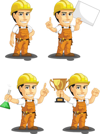 Industrial Construction Worker Customizable Mascot 5のイラスト素材