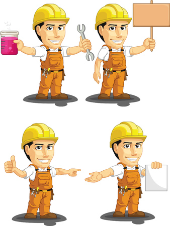 Industrial Construction Worker Customizable Mascot 12のイラスト素材