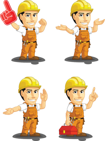 Industrial Construction Worker Customizable Mascot 14のイラスト素材
