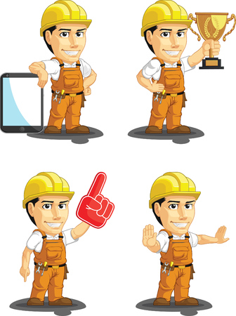 Industrial Construction Worker Customizable Mascot 15のイラスト素材