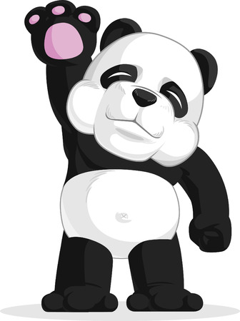 Panda Waving His Handのイラスト素材
