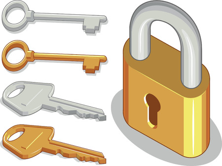 Keys   Lock or Padlockのイラスト素材