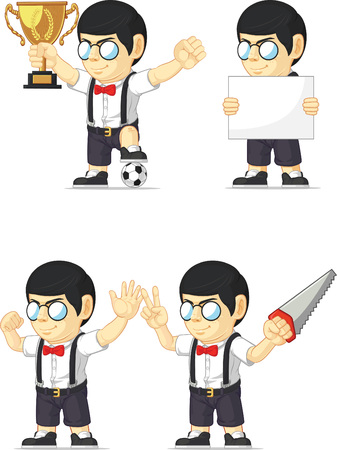 Nerd Boy Customizable Mascot 3のイラスト素材