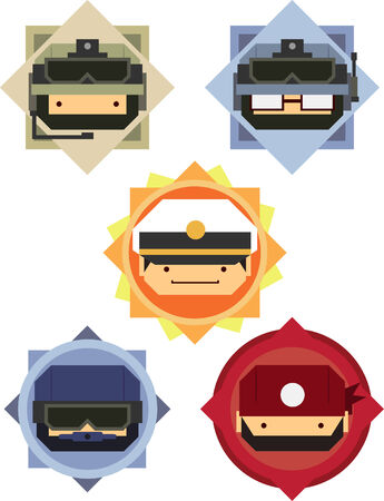 Military Soldier   Officer Cartoon Iconsのイラスト素材
