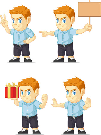 Red Head Boy Customizable Mascot 15のイラスト素材