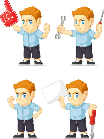 Red Head Boy Customizable Mascot 19のイラスト素材