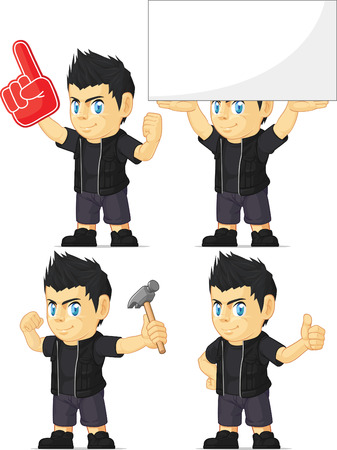 Spiky Rocker Boy Customizable Mascot 13のイラスト素材
