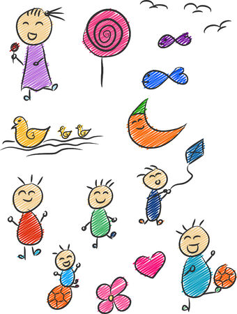 Children Doodle 2のイラスト素材