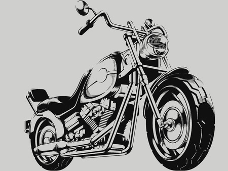 Vintage Motorcycle Vector Silhouetteのイラスト素材