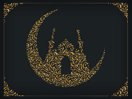 Frame Background Ornamental Ramadan Eid Mubarakのイラスト素材