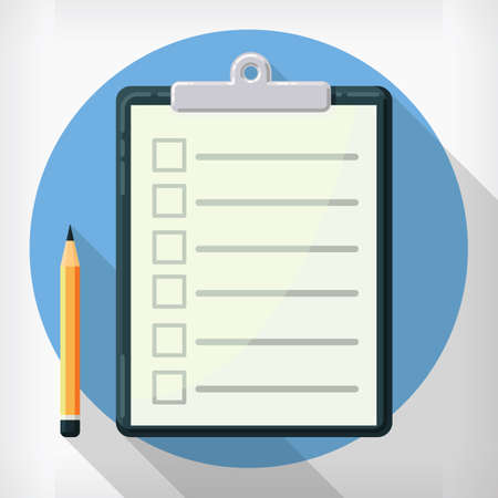 Flat Agenda List Clipboard Design Style Cartoon Illustration Drawingのイラスト素材