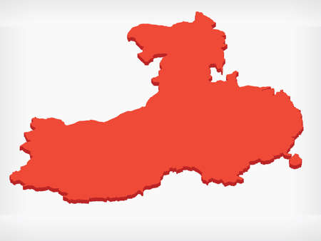 Republic China Isometric Map 3D Shape Vector Infographic Elementのイラスト素材