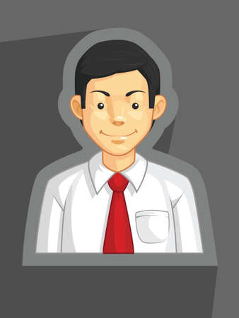 Company Office Worker Corporate Executive Profile Avatar Cartoonのイラスト素材