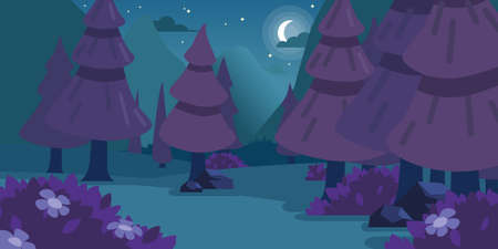 Background Night Forest Cartoon Halloween Midnightのイラスト素材
