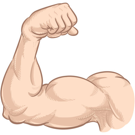 Arm Flexing Muscular Biceps Gym Poseのイラスト素材