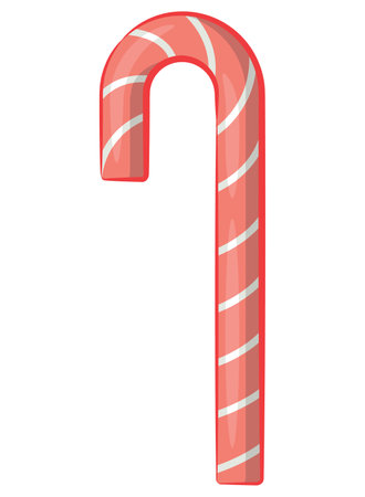 Candy Cane Stick Red Stripes Cartoonのイラスト素材