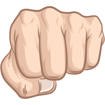 Punch Hitting Front Martial Art Fistのイラスト素材