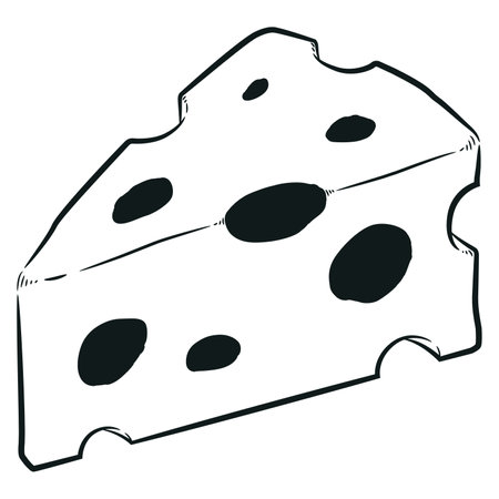 Silhouette Cheese Slice Parmesan Holes Ingredientのイラスト素材