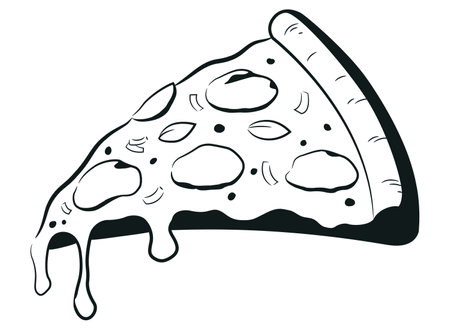 Silhouette Pizza Slice Fast Food Pizzeriaのイラスト素材