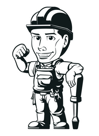 Silhouette Mechanic Auto Garage Repairman Technicianのイラスト素材