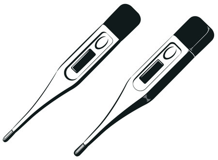 Silhouette Medical Thermometer Fever Temperature Deviceのイラスト素材