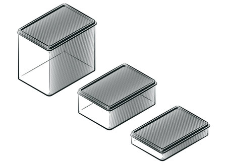 Silhouette Rectangular Food Plastic Meal Boxのイラスト素材