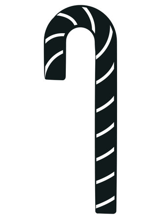 Silhouette Striped Candy Cane Peppermint Sweetsのイラスト素材