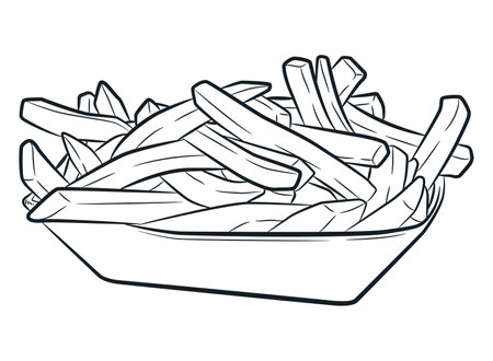 Sketch French Fries Fast Food Doodleのイラスト素材