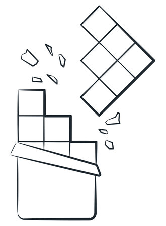 Sketch Crushed Chocolate Blocks Sweet Treatsのイラスト素材