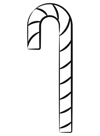 Sketch Simple Candy Cane Stick Doodleのイラスト素材