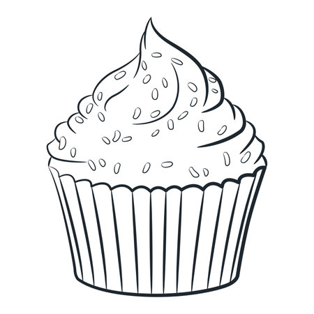 Sketch Muffin Cup Fairy Cake Doodleのイラスト素材