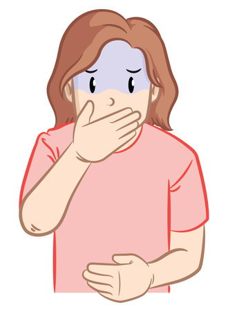 Nauseous Woman Morning Sickness Pregnancy Symptomsのイラスト素材