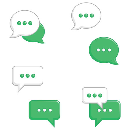 Chat Overlapping Message Bubbles Round Rectangleのイラスト素材