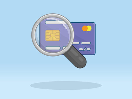 Credit Card Magnifier EMV Chip Debitのイラスト素材